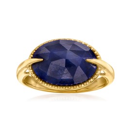 Ross-Simons 7.00 Carat Sapphire Ring in 18kt Gold Over Sterling. Size 6