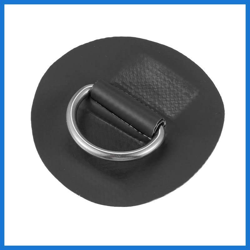 VekAuto 6pcs 6cm Black D Ring Patch PVC Stainless Steel