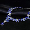 Wekicici Juego de collar y aretes para novia, para mujer,