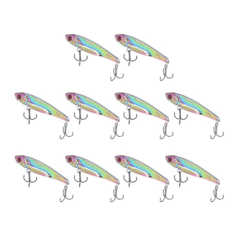 10PCS Fish Shape Artificial Bait High Simulation Aluminum Alloy Fishing