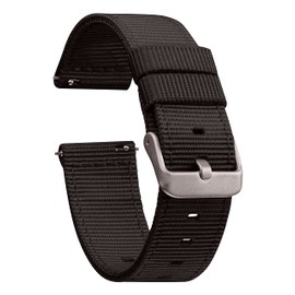 GadgetWraps 18mm Nylon Watch Band with Quick Release Pins – Compatible with Speidel, Daniel Wellington, Wristology – 18mm Nylon Watch Band (Black, 18mm)