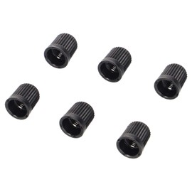 Amon 8824 Air Valve Caps, Resin (Black), Pack of 6