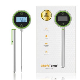 CHEFSTEMP Instant Read Meat Thermometer, 1-Second Meat Thermometer, Digital Meat Thermometer for Grilling, Food, BBQ, Kitchen Cooking, Oil Deep Frying & Candy (Lime Zest Pocket Pro)