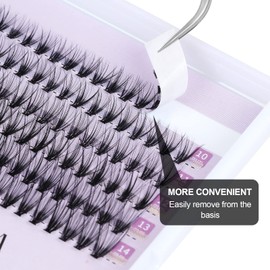 Cluster Eyelash 240pcs 20+40D 0.07 D Curl mix 9-14mm Cluster Eyelashes Extensions, Soft Individual Lashes Natural False Eyelashes Cluster DIY Eyelash Extension At Home (9-14mm Mix, 20+40D-D-0.07)