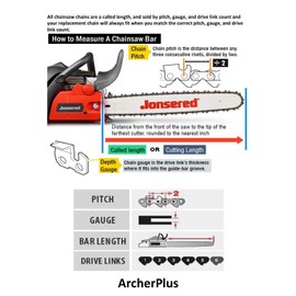 42" Archer .404 Pitch .063 123DL Ripping Chain Saw Chain