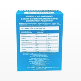 Glutamina en Polvo Con L-Glutamina, Gluconato de Zinc, Vitamina C y Vitamina A, 10 Sobres de 10 g