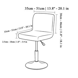 ACESOME Dining Chair Cover, 1/2 Set of Bar Chair Covers, Bar Stools Slipcovers with Backrest Cover Stretch Chair Cover, Back Chair Bar Stool Chair (No Chairs), Washable Chair Slipcovers (2, Black)