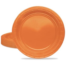 MORAINJAY Orange Tableware Set with Plates, Tablecloth, Napkins, Cups (9 Inch Plates)