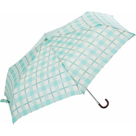 Folding Umbrella, 21.7 inches (55 cm), Windproof Ribs, Madras Check Sky