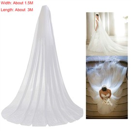 SHERCHPRY Bride Veil White Veil Bridal Veils Long Bridal Veil Long Wedding Veil Dress Hair Comb