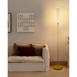Lightdot 68IN LED Floor Lamp for Living Room, Modern Standing Tall Lamps with Crystal Lamp Head, Aquarium Night Light with Foot Switch, Mid Century Industrial Floor Lamp for Bedroom/Office-Gold