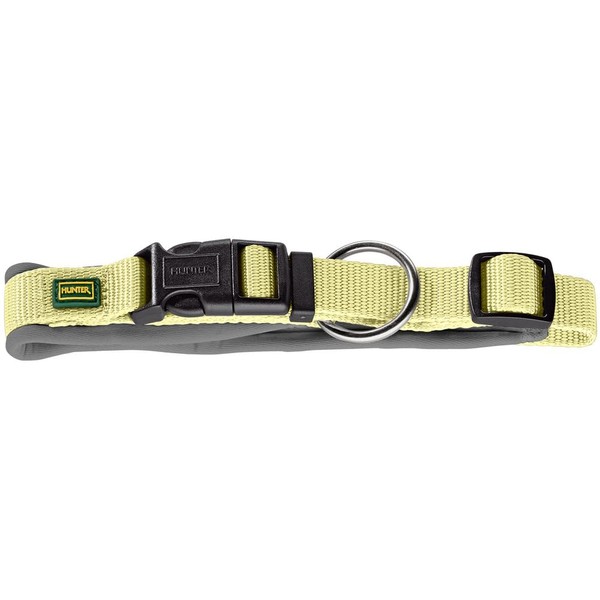 HUNTER Neoprene Vario Plus Dog Collar Matcha/Grey Durable Nylon Soft