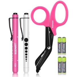 3 Pack Pen Light & Bandage Scissors for Nurses - Medical Scissors and Penlights for Nurses with Batteries, Medical Accessories for Doctor, Nursing Students, First Aid, EMT, EMS