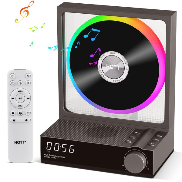 HOTT CD-Player Tragbar mit Fernbedienung, Bluetooth 5.3 Desktop CD Player