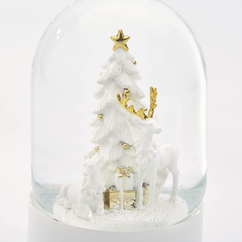 THINGS REMEMBERED Engraved White Gold Deer Snow Globe (Free Customization)