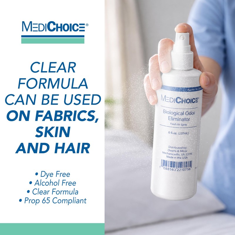 MediChoice Biological Odor Eliminator, Scented, Pump Spray, 8 Oz, 1314OE8120