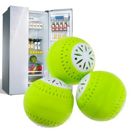 Cook Easy Refrigerator Odour Deodorizer Ball 3-Count, Fridge Balls Odor Remover Odor Eliminator Stay Fresh Refrigerator Ball, Absorbs Odour Keeps Fruits & Vegetables Fresh Longer (3-count, 5CM)