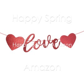 Happy Spring Garland Decor Valentine Heart Wall Sticker Decor (Love)