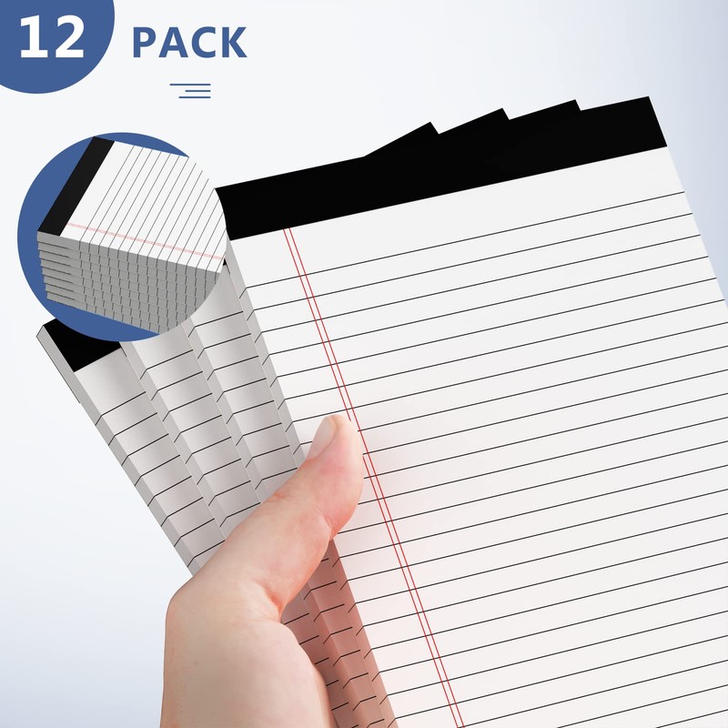Nichela 5" x 8" Note Pads 12 Pack of Legal