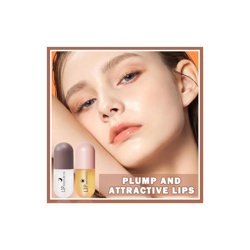 Lip Plumper, 2PCS De Suero Natural Para El Cuidado Brillo