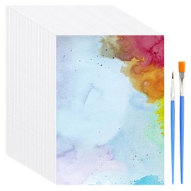 WANDIC 40 Sheets Watercolour Paper 300 GSM Watercolour Paper Pad White Art Supplies Double Sided Texture Easy to Smudge, for Beginners, Painters