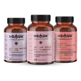 Kit 3 Suplementos Mujer, Adaptogenos Inositol Probioticos