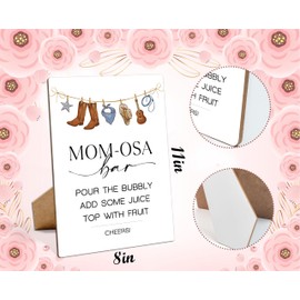 Momosa bar Baby Shower Sign, Western Cowboy Baby Shower Decorations, Gender Reveal Decorations, Birthday Brunch Decorations, Gender Reveal Party Supplies, Mom osa Bar Sign for Baby Shower-19