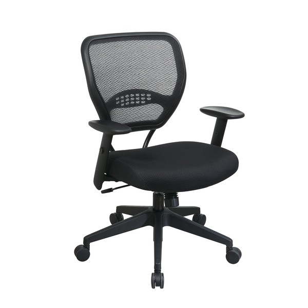 SPACE Air Grid Mid-Back Swivel Chair, Black, 20-1/2 x 19-1/2
