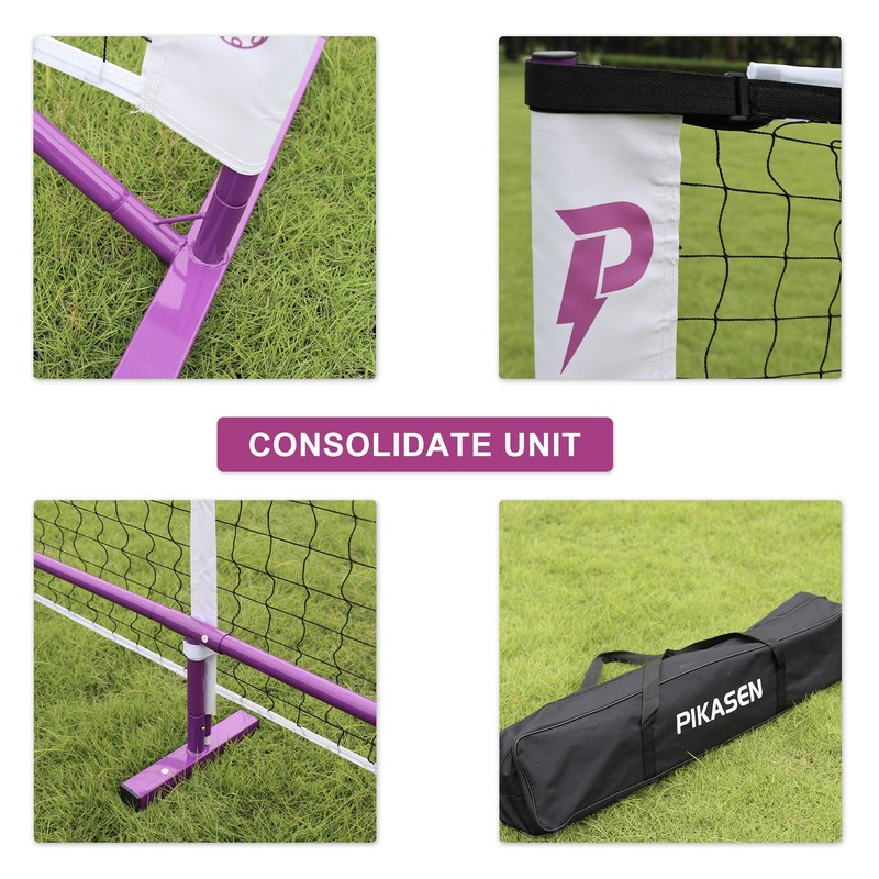 PIKASEN Portable Pickleball Net System - Regulation Size Pickle Ball