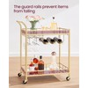 VASAGLE Bar Cart Gold, Home Bar Serving Cart, Wine Cart