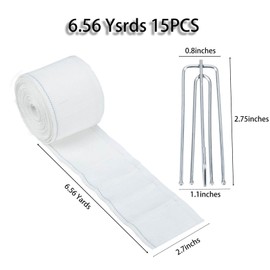 Curtain Pleat Tape and Hooks 6 Meters/6.56 Yards Pleat Tape for Curtains with 15 PCS Stainless Steel 4 Prongs Pinch Pleat Curtain Hooks and Tape for DIY Pinch Pleat Curtain White Hjpzrui