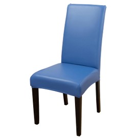 iEventStar PU Faux Leather Waterproof Stretch Dining Chair Cover Chair Protector Slipcovers Covers (Royal Blue, 2)