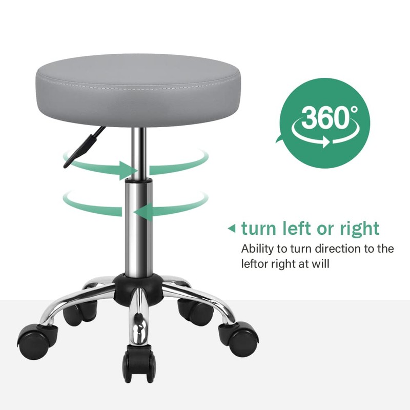 FURWOO Adjustable Salon Chair Small Rolling Stool with Wheels for