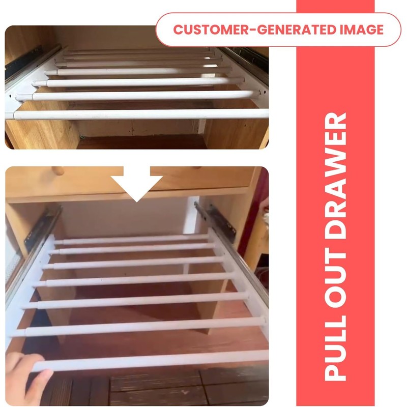 Home in Bold Space Saving Under Cabinet Drying Rack -