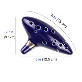 Mr.Power 12 Holes Ocarina Alto C Flute Occarina Taps Blue Ceramic/Clay stl Orcarina Inspired of Time With Bag and Song Book, Gift for Beginners, Zelda Fans, Musical Instruments