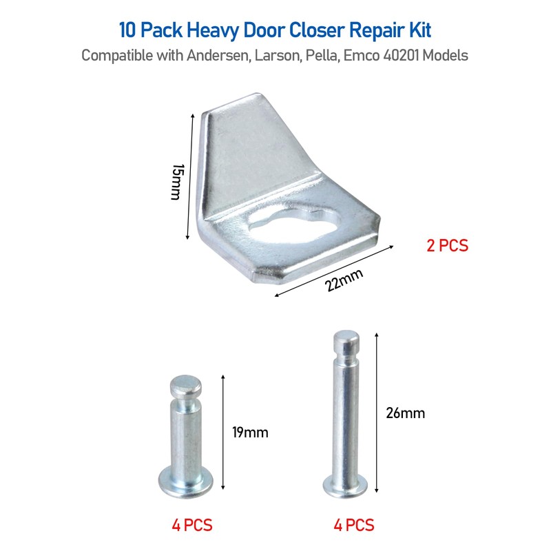 KIBBEH 10 Pack Heavy Door Closer Repair Kit, Include 8
