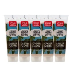 Crema Dental De Neem Artesanal Sin Fluor Natural- Pack De 5
