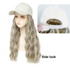 AliRobam Synthetic Wig Hat with Natural Wave hair Extensions attached