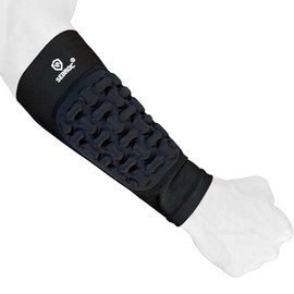 Sedroc Padded Arm Guards Forearm Protectors Ultra Thin Compression Sleeves with Pads (Black - Single, Extra Large)