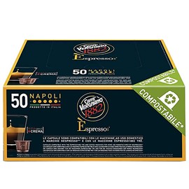Caffe Vergnano Napoli Espresso Capsules | Compatible with Nespresso Original Line Machines | Compostable | Decaffeinated | 50 Count (25oz) | Imported from Italy