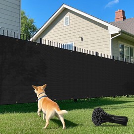 DAWNOVO 4' x 30' Privacy Fence Screen with Brass Grommets Heavy Duty Fencing Cover Windscreen Mesh Shade Net Cover Zip Ties Included for Backyard Garden Patio Outdoor, Black