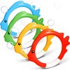 Novelty Place 4Pcs Fish Shape Diving Ring Set Underwater Swimming