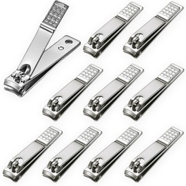AVERZELLA 10-Pack Toenail Clippers Nail Clippers Bulk, Fingernail Toenail Clippers Pack Travel Size, Stainless Steel Edgy Nail Clippers Curved Edge for Men Women Homeless Care Supplies (Silver)