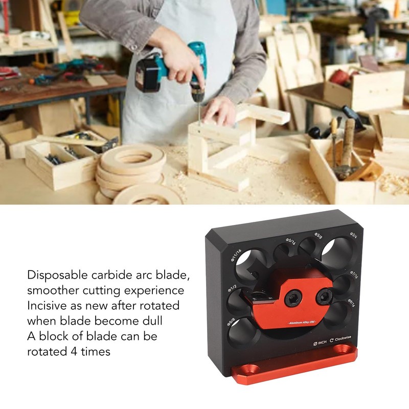 Dowel Maker Jig Kit, Imperial Adjustable Carbide Inserts Woodworking Round