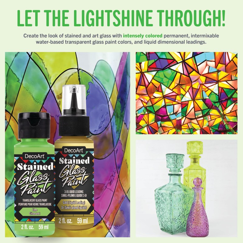 DecoArt Stained Glass Paint Set 6 pack - Cool