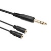 6.35mm Male to Dual 3.5mm Female 3 Pole TRS 1/4"