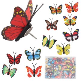 Maxqzin 50 Pack Decorative Butterfly Thumb Tacks Push Pins for Photo Wall, Maps, Bulletin Board, Cork Boards Home Office Decor (Random Pattern)