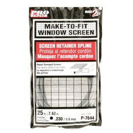Prime-Line P 7644 Screen Retainer Spline, .230-in, 25-ft, Gray