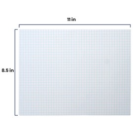 Pacific Arc Quadrille Paper Pad, 50 Sheets 8.5 Inch x 11 Inch, 4 x 4 Grid