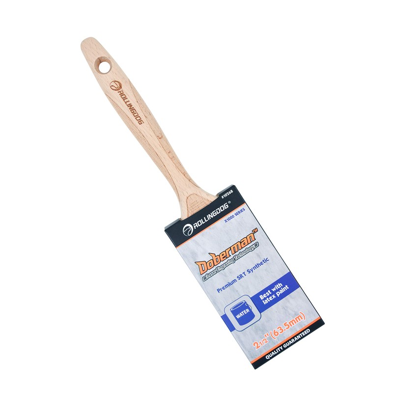 ROLLINGDOG 2.5" Paint Brush with Laser engraved Beechwood handle and